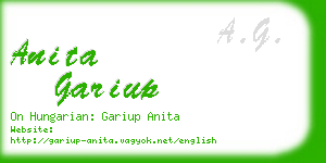 anita gariup business card